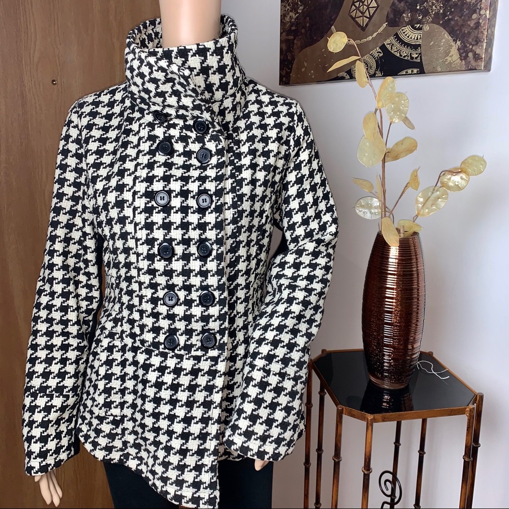 ⭐️Therapy Houndstooth Band Collar Coat.⭐️